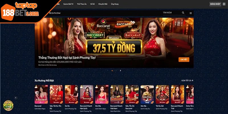 Tỷ lệ cược nhà cái 188BET TAPTAP cho các tựa game Casino hấp dẫn